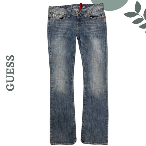Guess Classic Daredevil Blue Mid Rise Bootcut Denim Jeans Size 29 - Picture 1 of 8